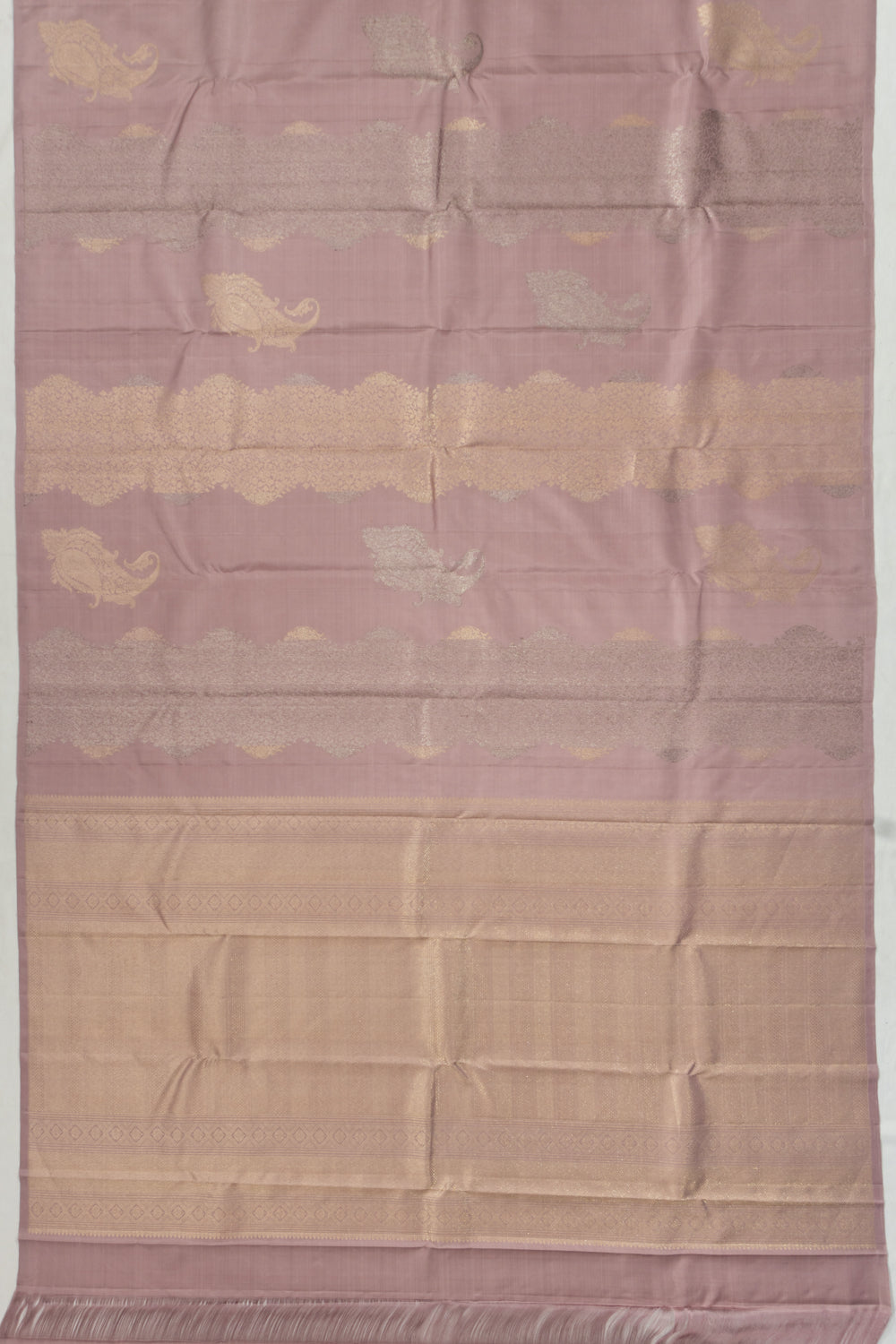 Kanchipuram Silk Brocade Snuff Saree