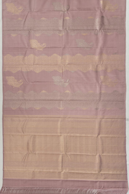 Kanchipuram Silk Brocade Snuff Saree