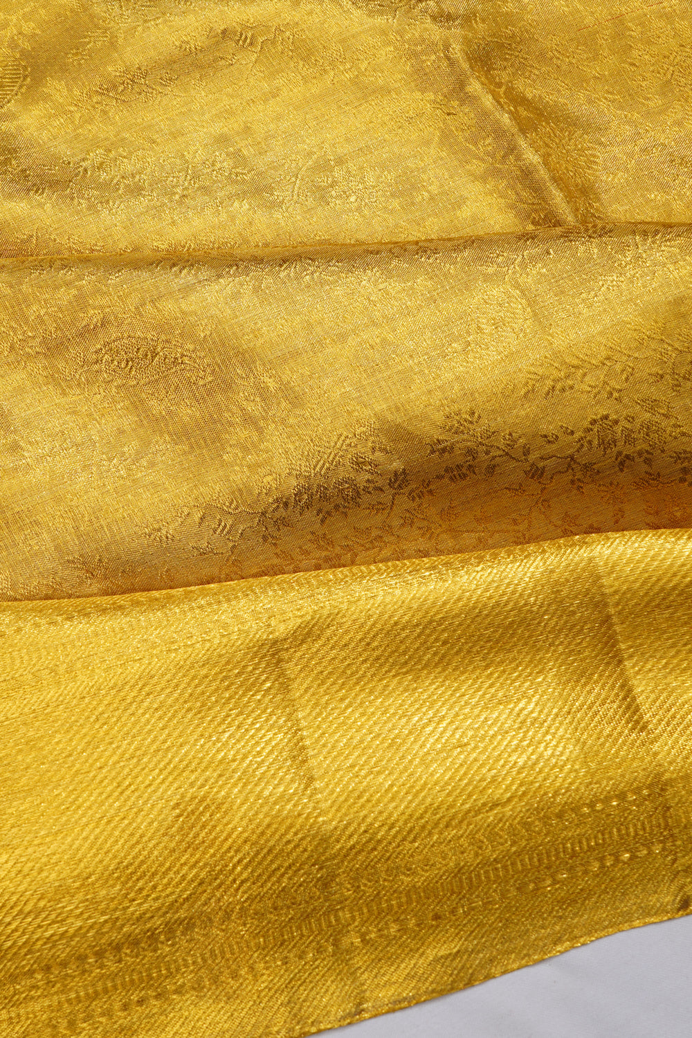 Kanchipuram Silk Tissue Brocade Gold Saree 1213976748