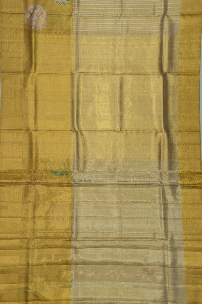 Kanchipuram Silk Tissue Brocade Gold Saree