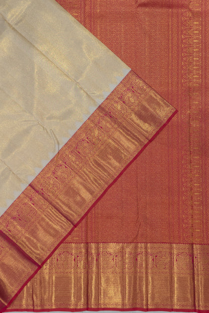 Kanchipuram Silk Tissue Brocade Gold Saree