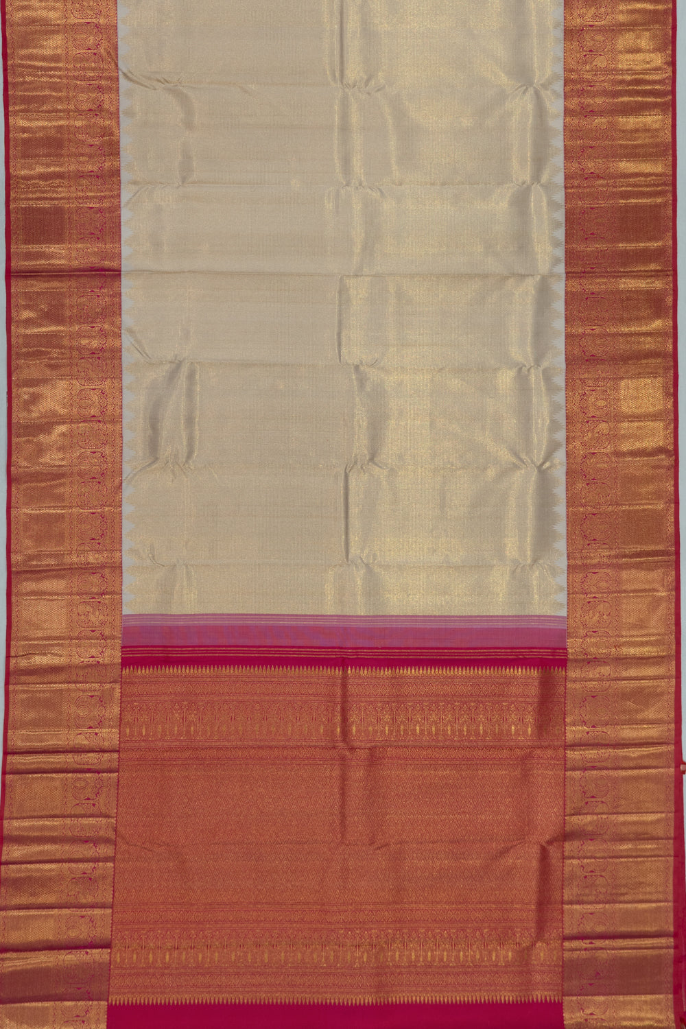 Kanchipuram Silk Tissue Brocade Gold Saree