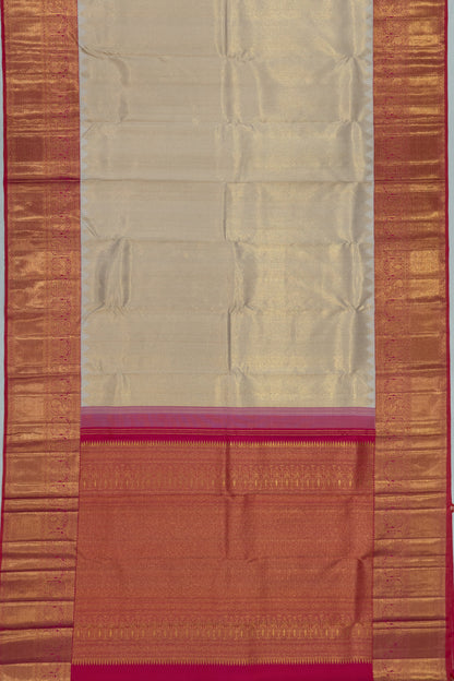 Kanchipuram Silk Tissue Brocade Gold Saree