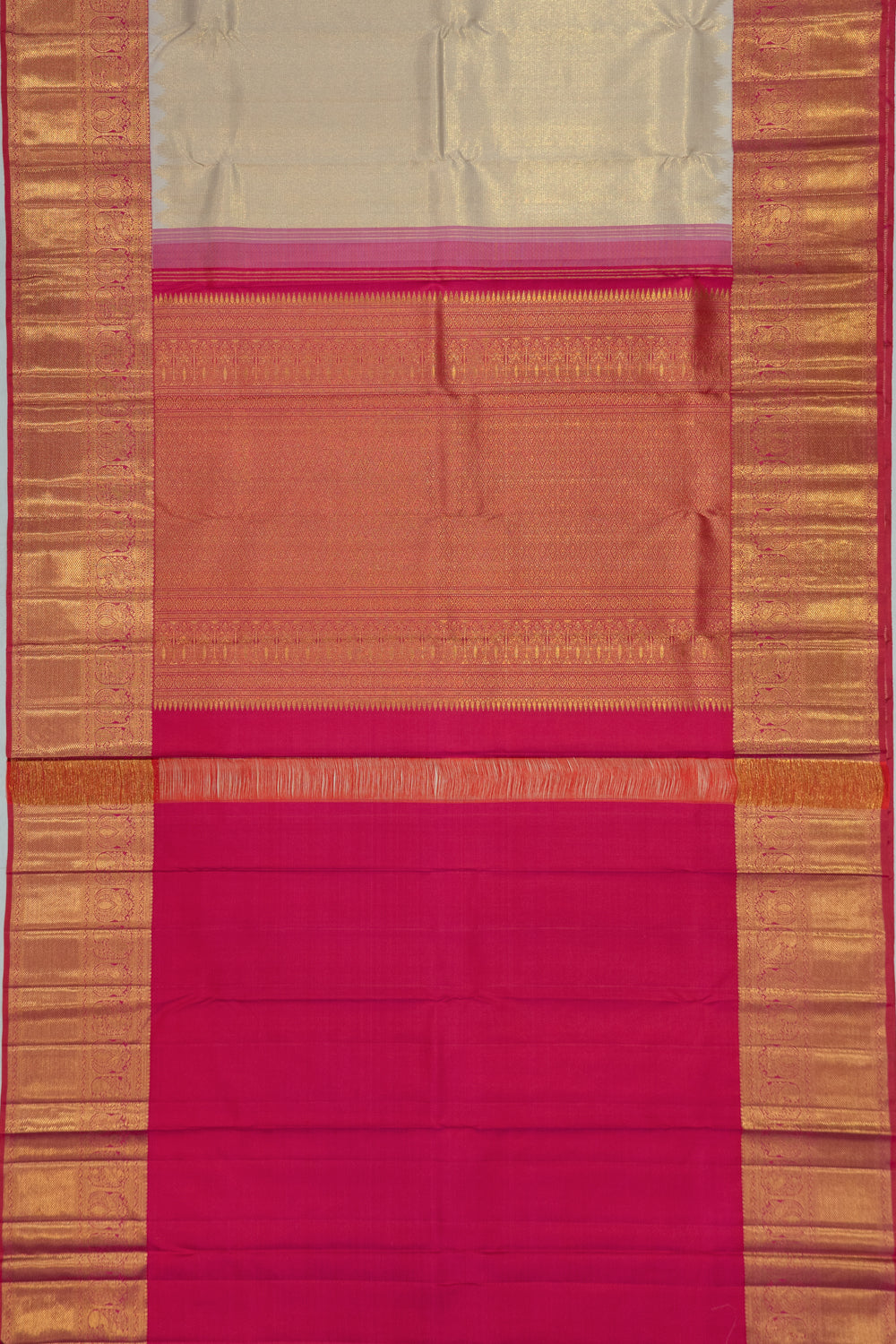 Kanchipuram Silk Tissue Brocade Gold Saree