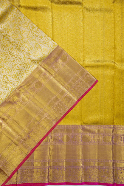 Kanchipuram Silk Tissue Brocade Gold Saree