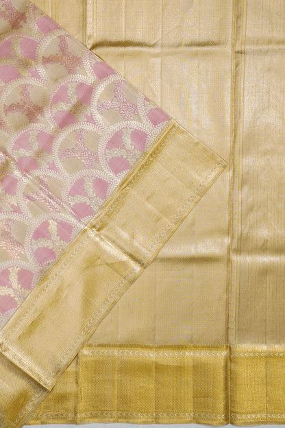 Kanchipuram Silk Tissue Brocade Gold Saree