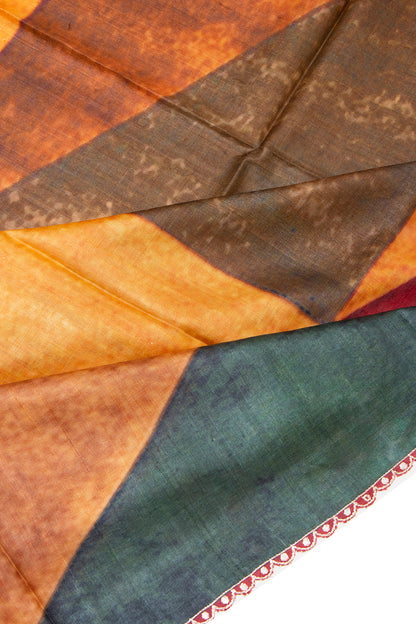 Tussar Printed Multi-Color Saree