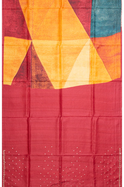 Tussar Printed Multi-Color Saree