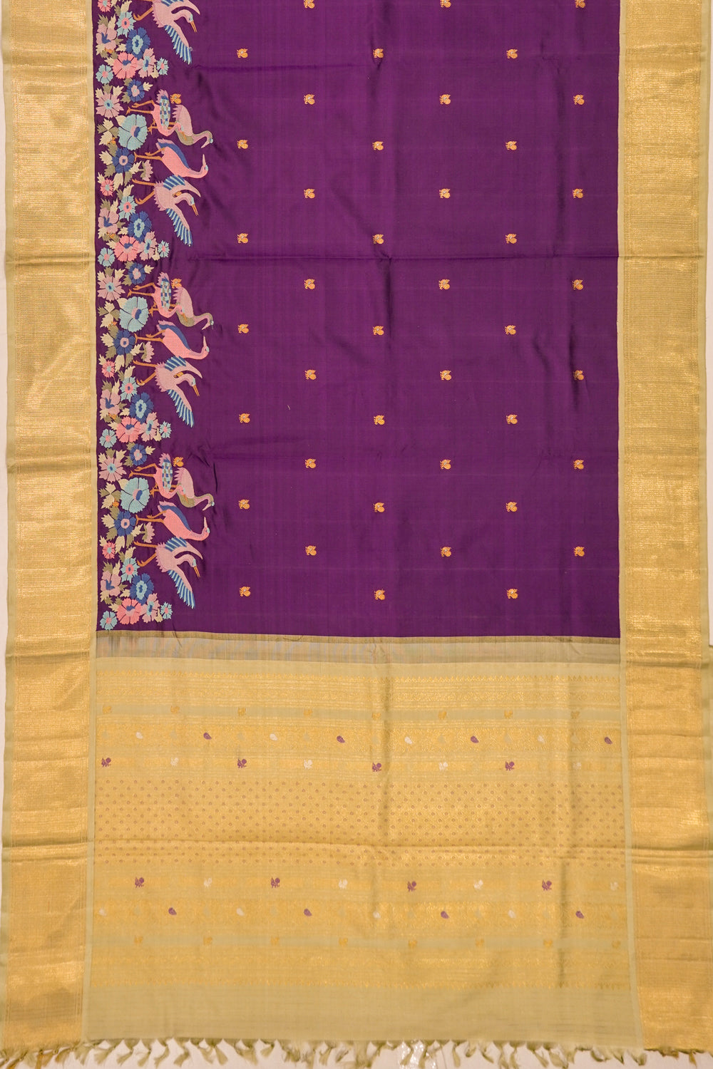 Kanchipuram Silk Butta Violet Saree