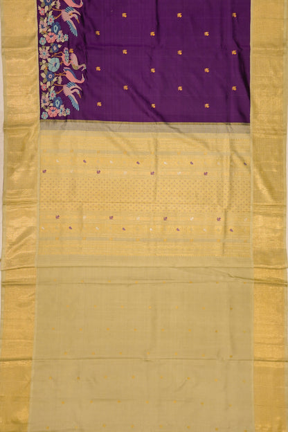 Kanchipuram Silk Butta Violet Saree