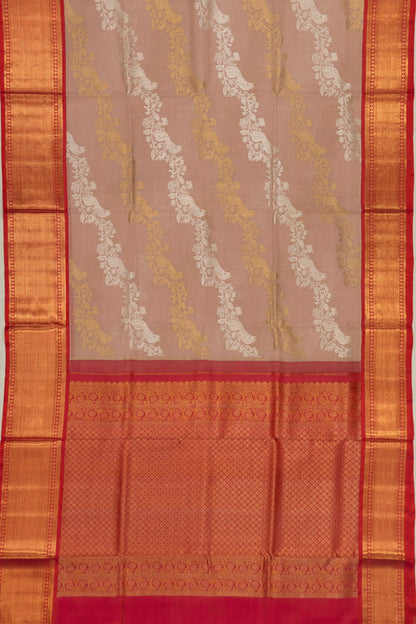 Kanchipuram Silk Leheriya Jaal Snuff Saree