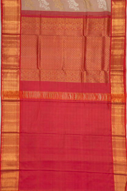 Kanchipuram Silk Leheriya Jaal Snuff Saree