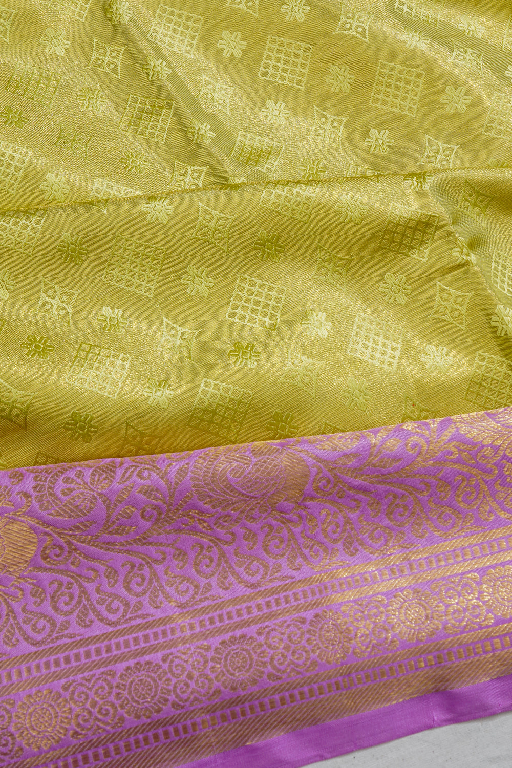 Kanchipuram Silk Tissue Brocade Green Saree