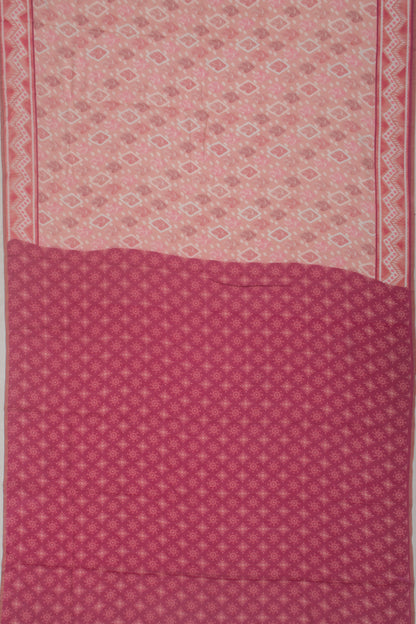 Chanderi Cotton Block Printed Peach Saree