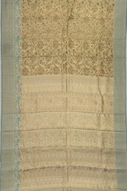Kanchipuram Silk Tissue Brocade Gold Saree