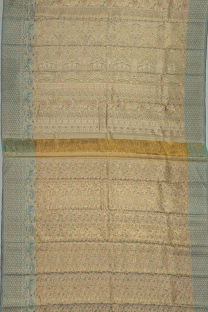 Kanchipuram Silk Tissue Brocade Gold Saree