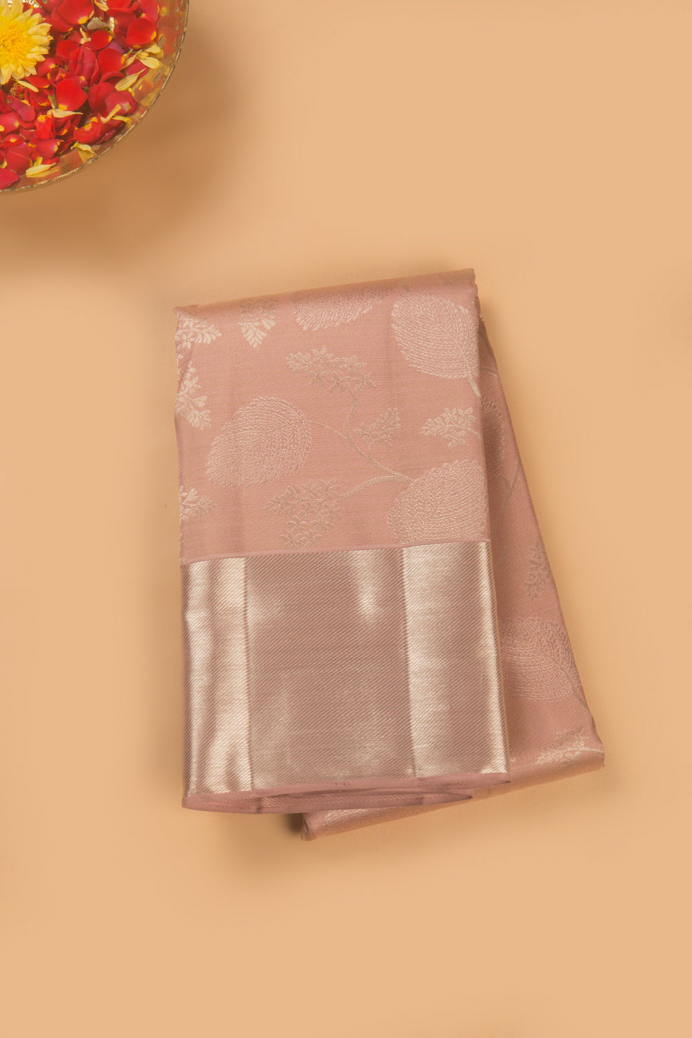 Kanchipuram Silk Tissue Jaal Lilac Saree 1214079690