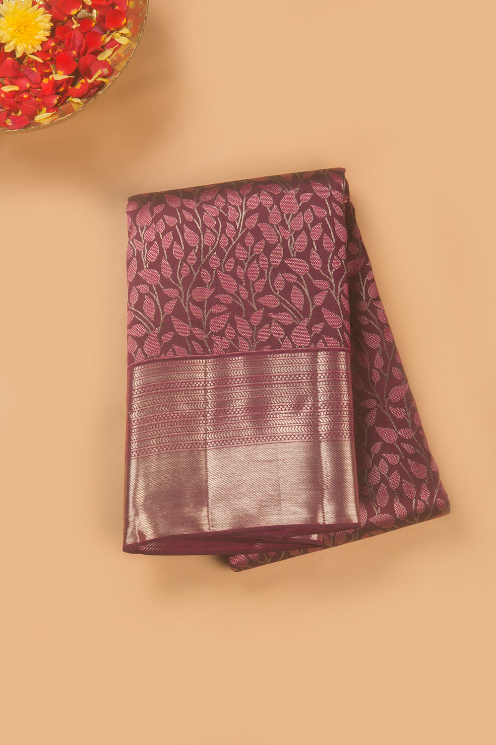 Kanchipuram Silk Brocade Purple Saree