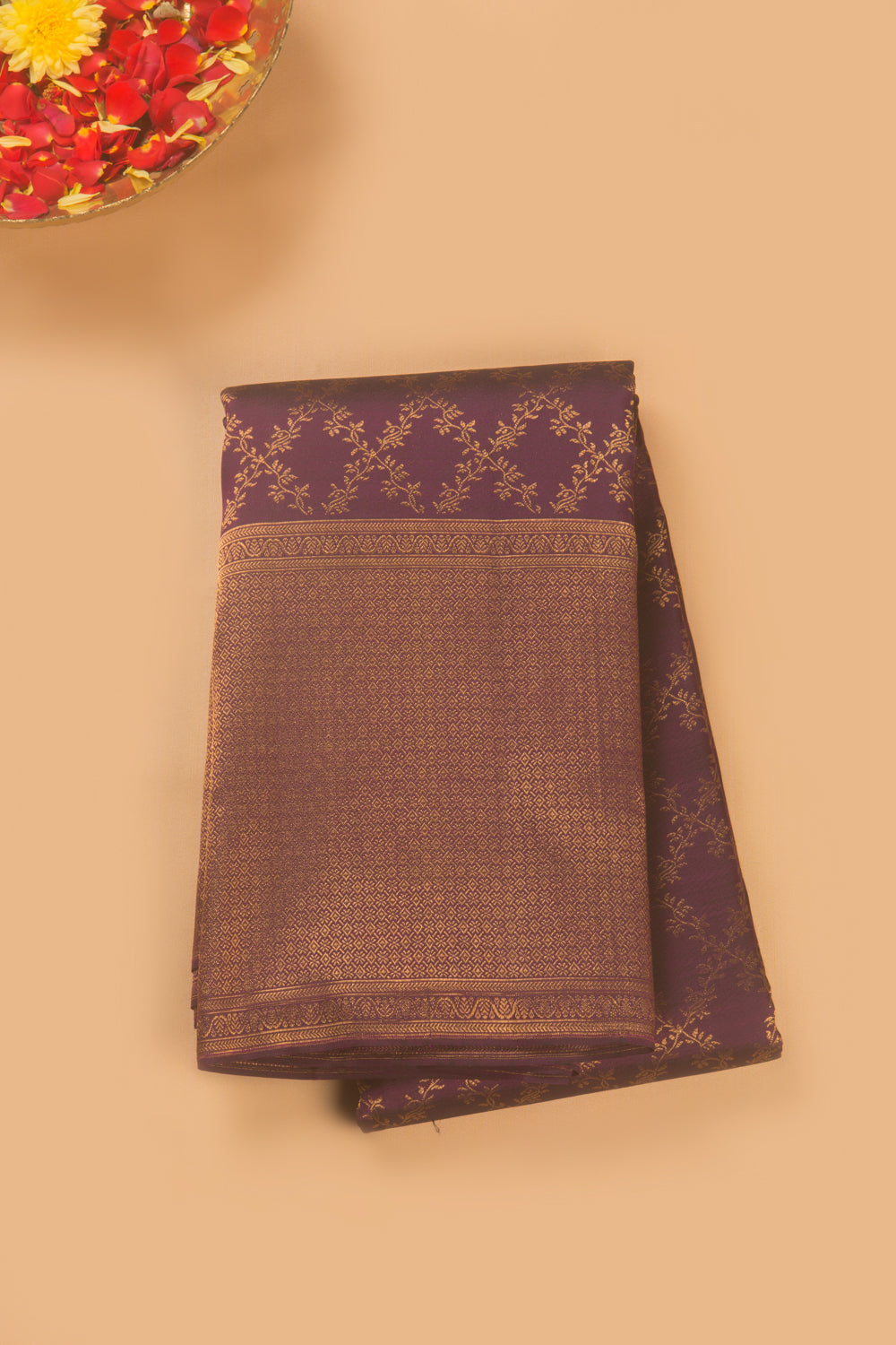 Kanchipuram Silk Jaal Purple Saree