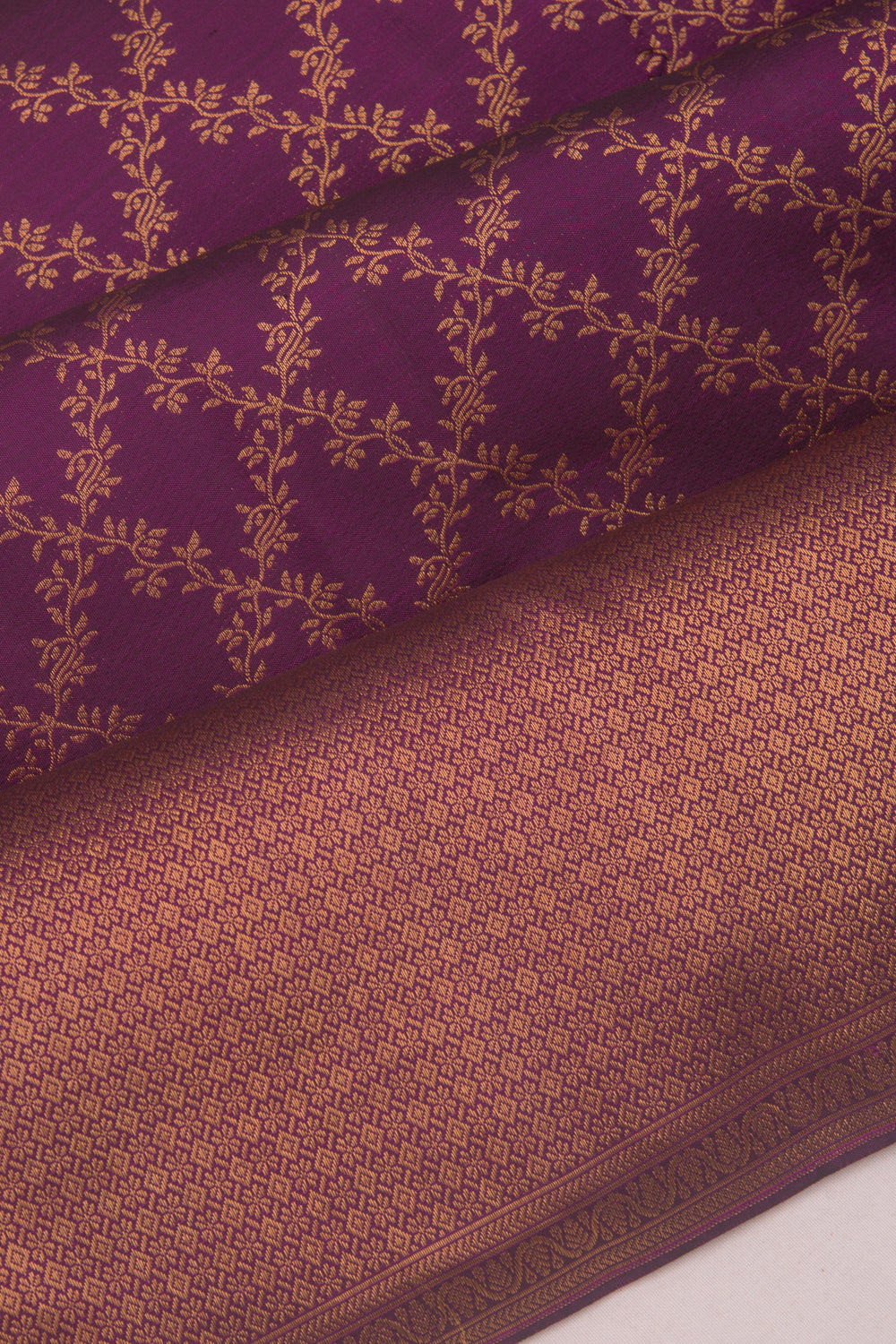 Kanchipuram Silk Jaal Purple Saree