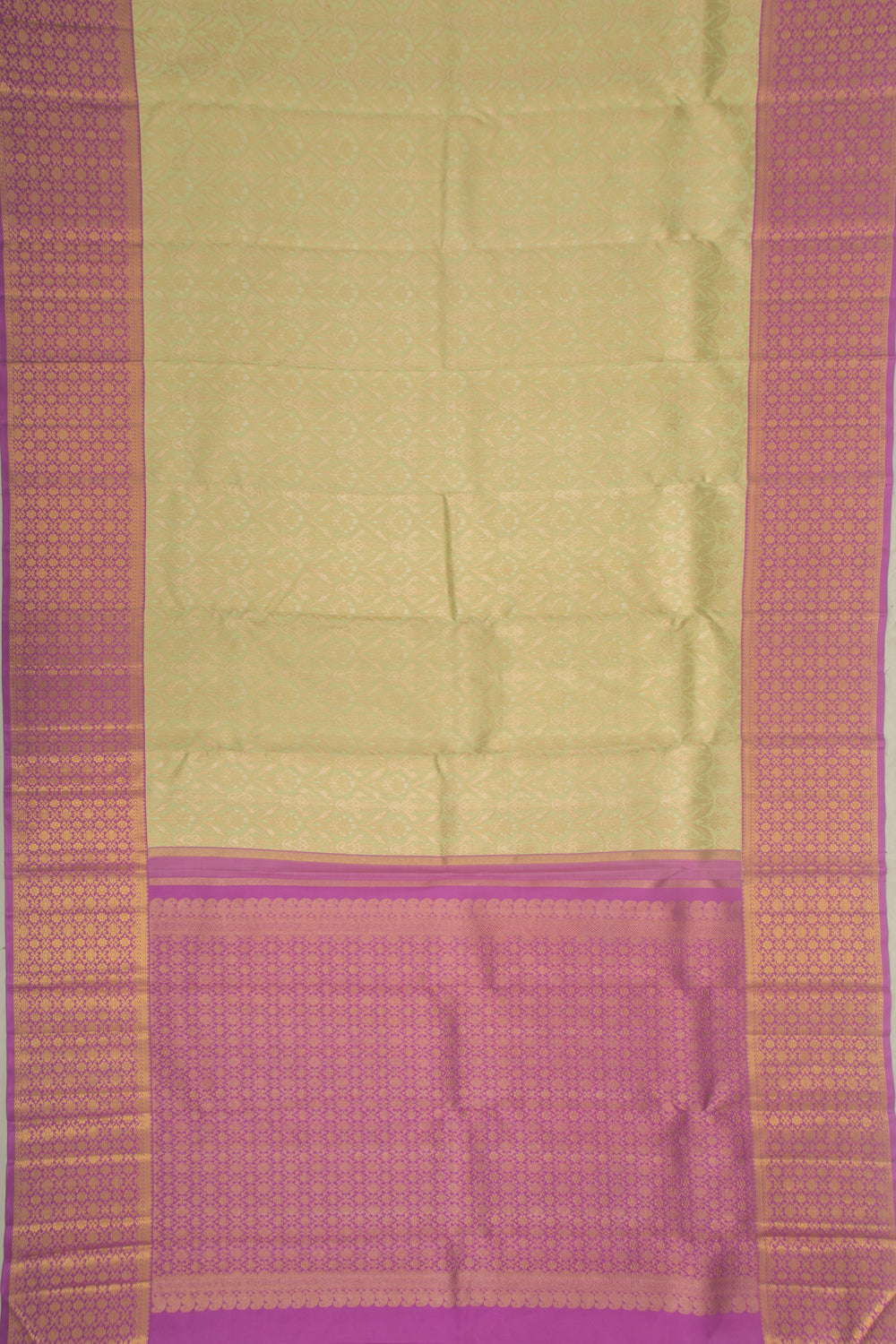 Kanchipuram Silk Tissue Brocade Pista Green Saree
