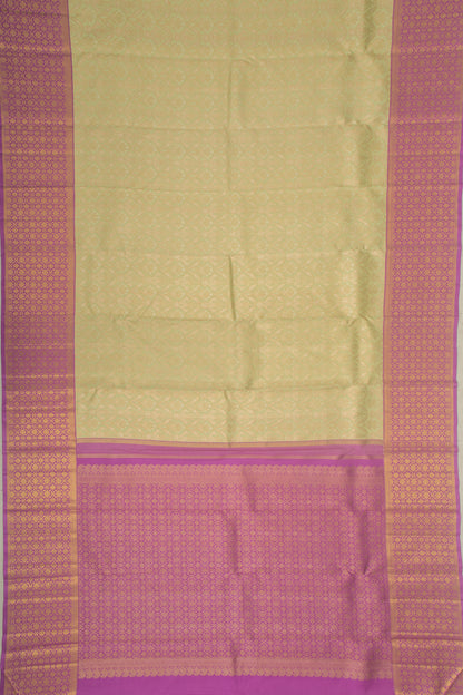 Kanchipuram Silk Tissue Brocade Pista Green Saree