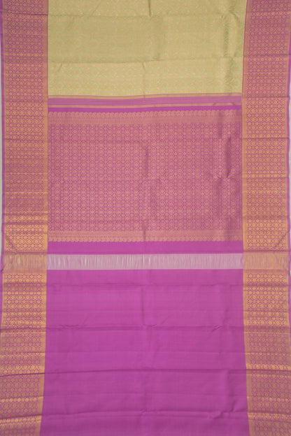 Kanchipuram Silk Tissue Brocade Pista Green Saree