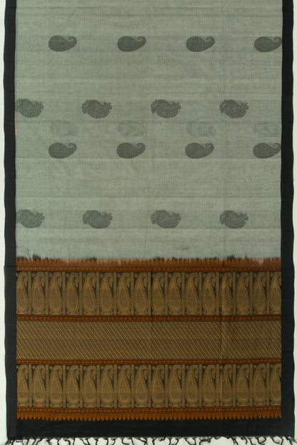 Chettinad Cotton Butta Grey Saree