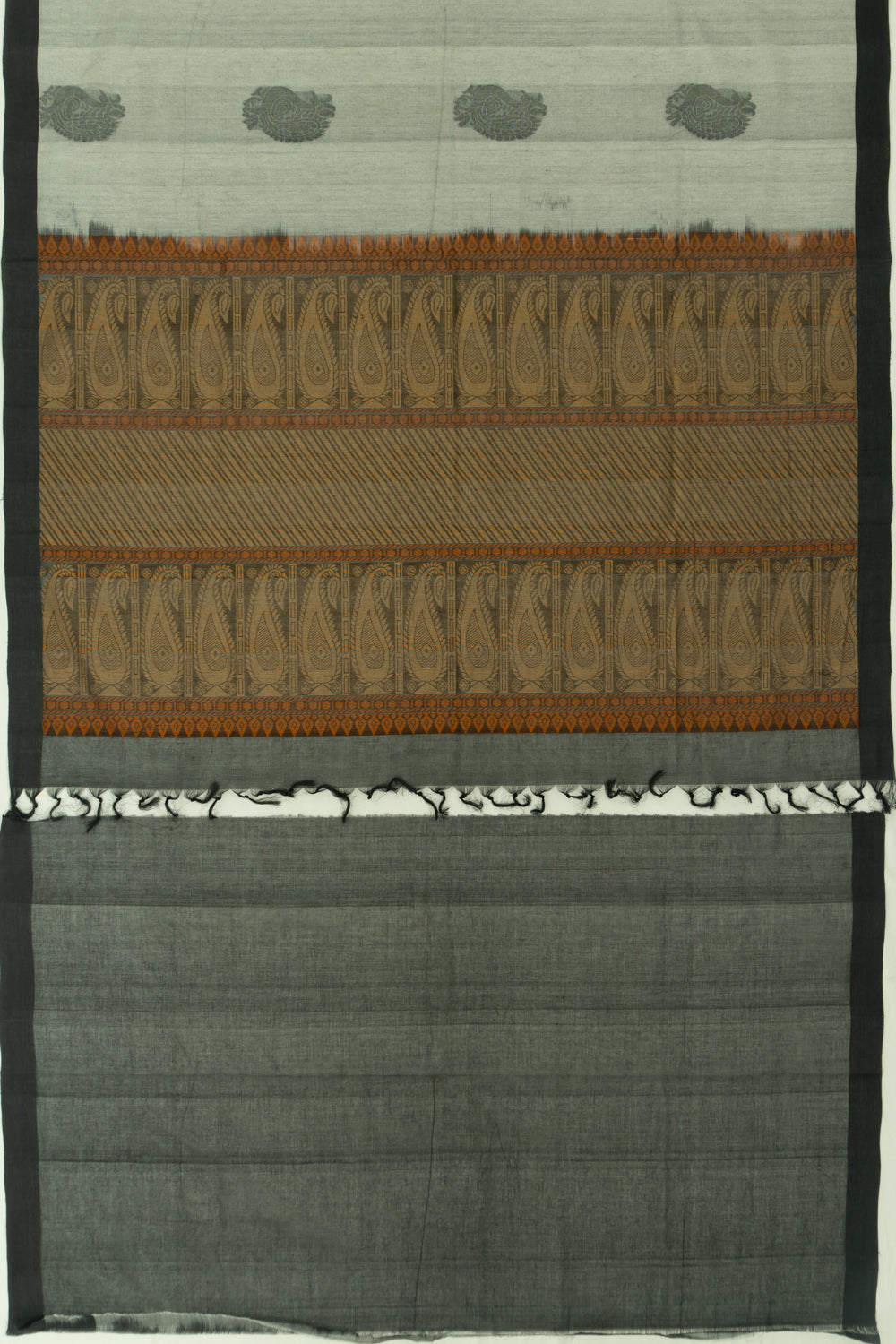 Chettinad Cotton Butta Grey Saree