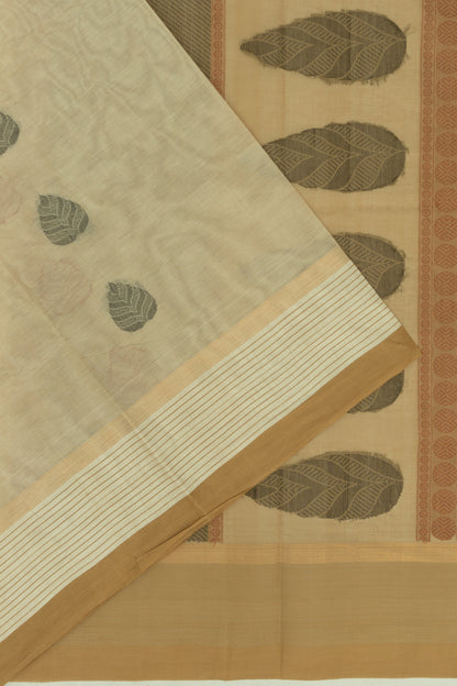 Chettinad Cotton Butta Cream Saree