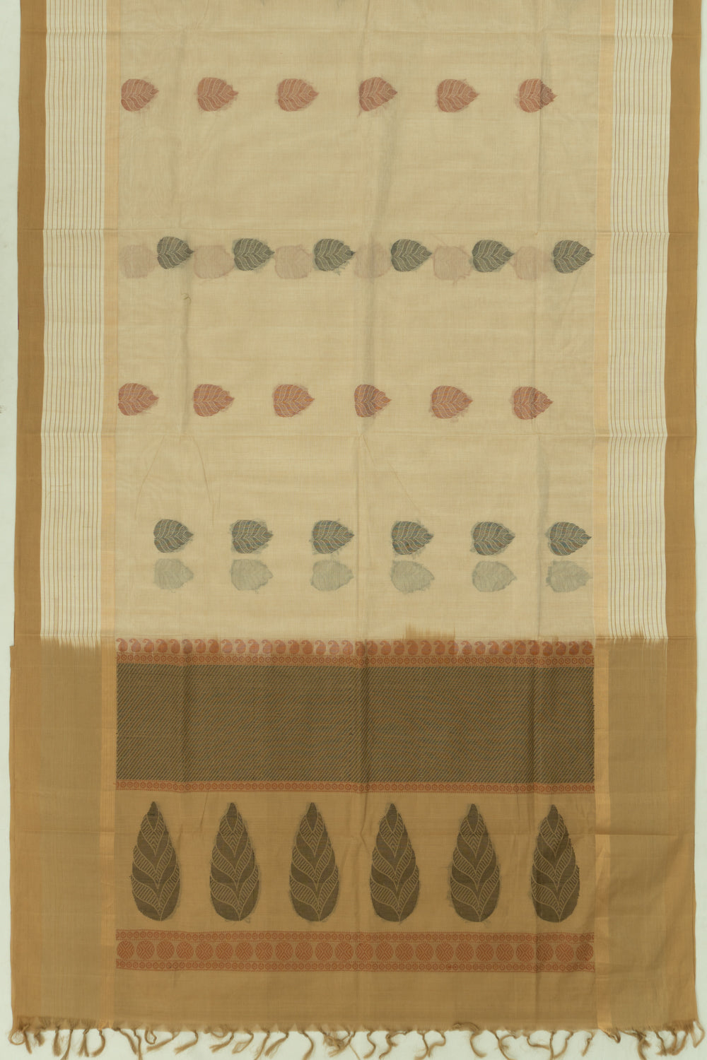 Chettinad Cotton Butta Cream Saree