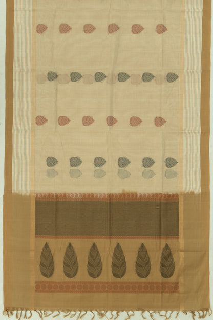 Chettinad Cotton Butta Cream Saree