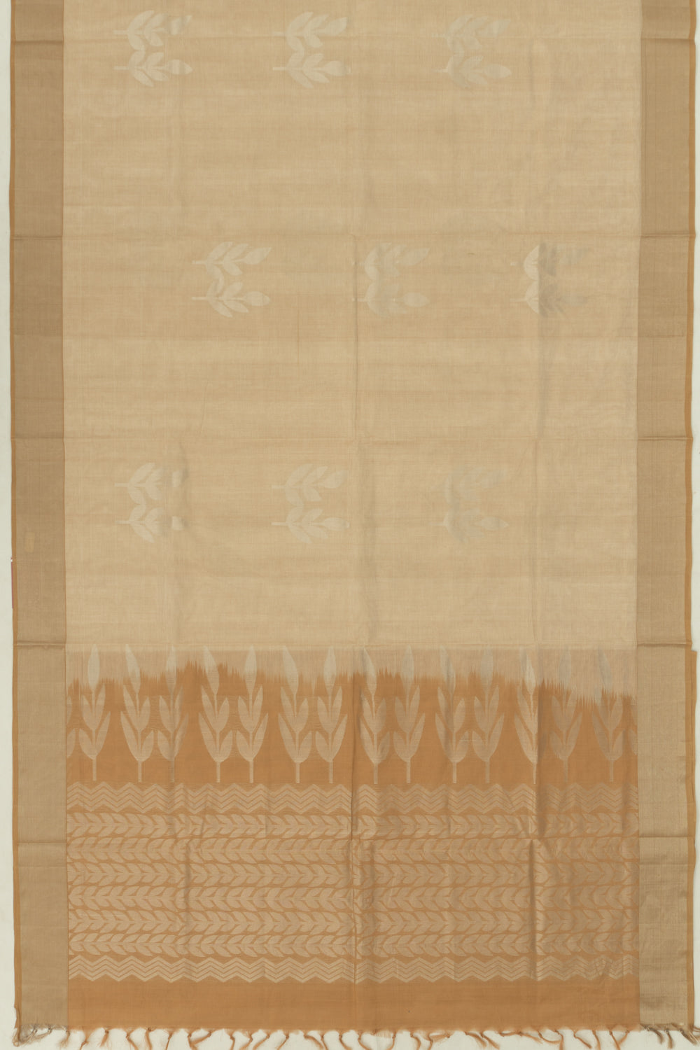 Chettinad Cotton Butta Cream Saree