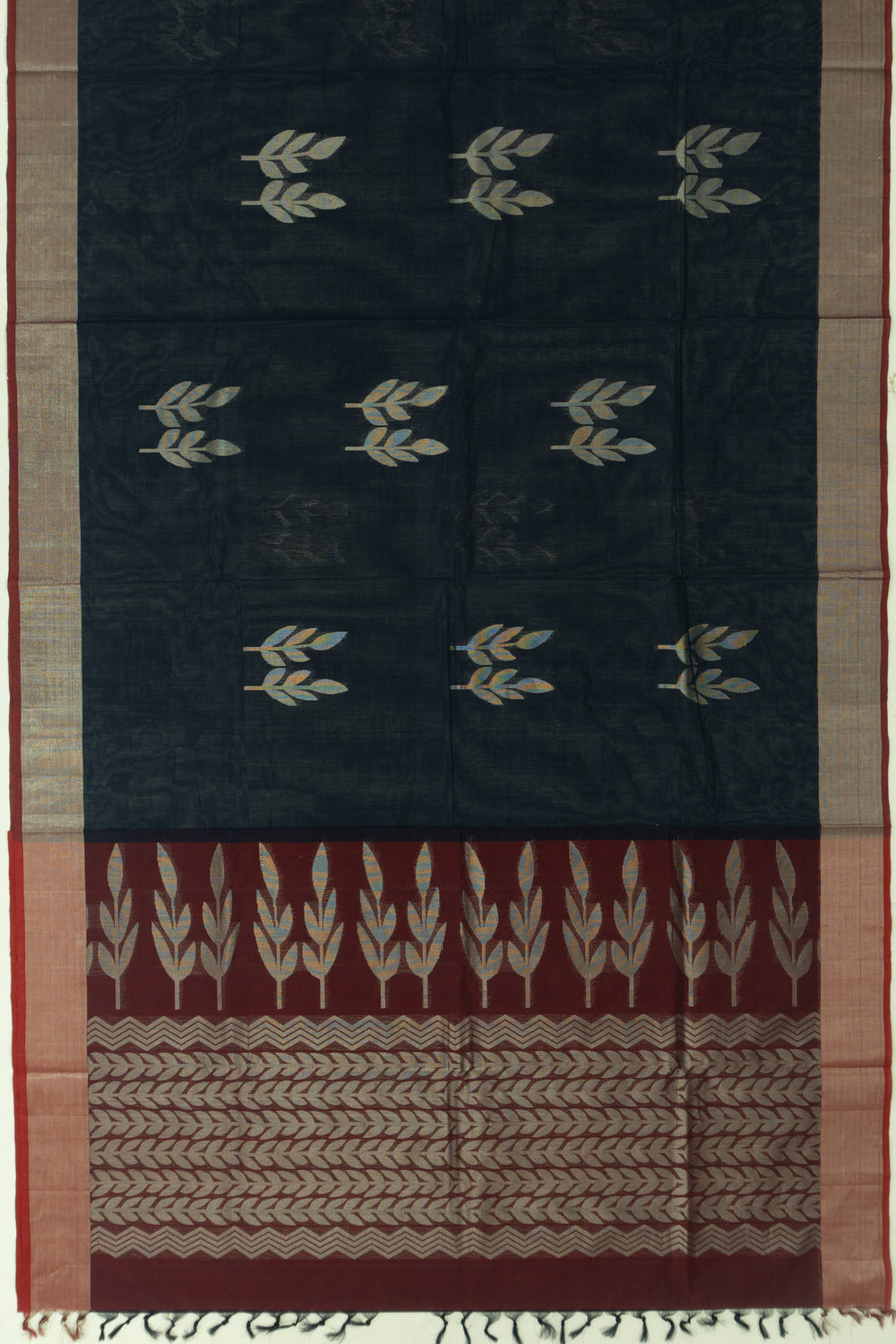 Chettinad Cotton Butta Dark Blue Saree