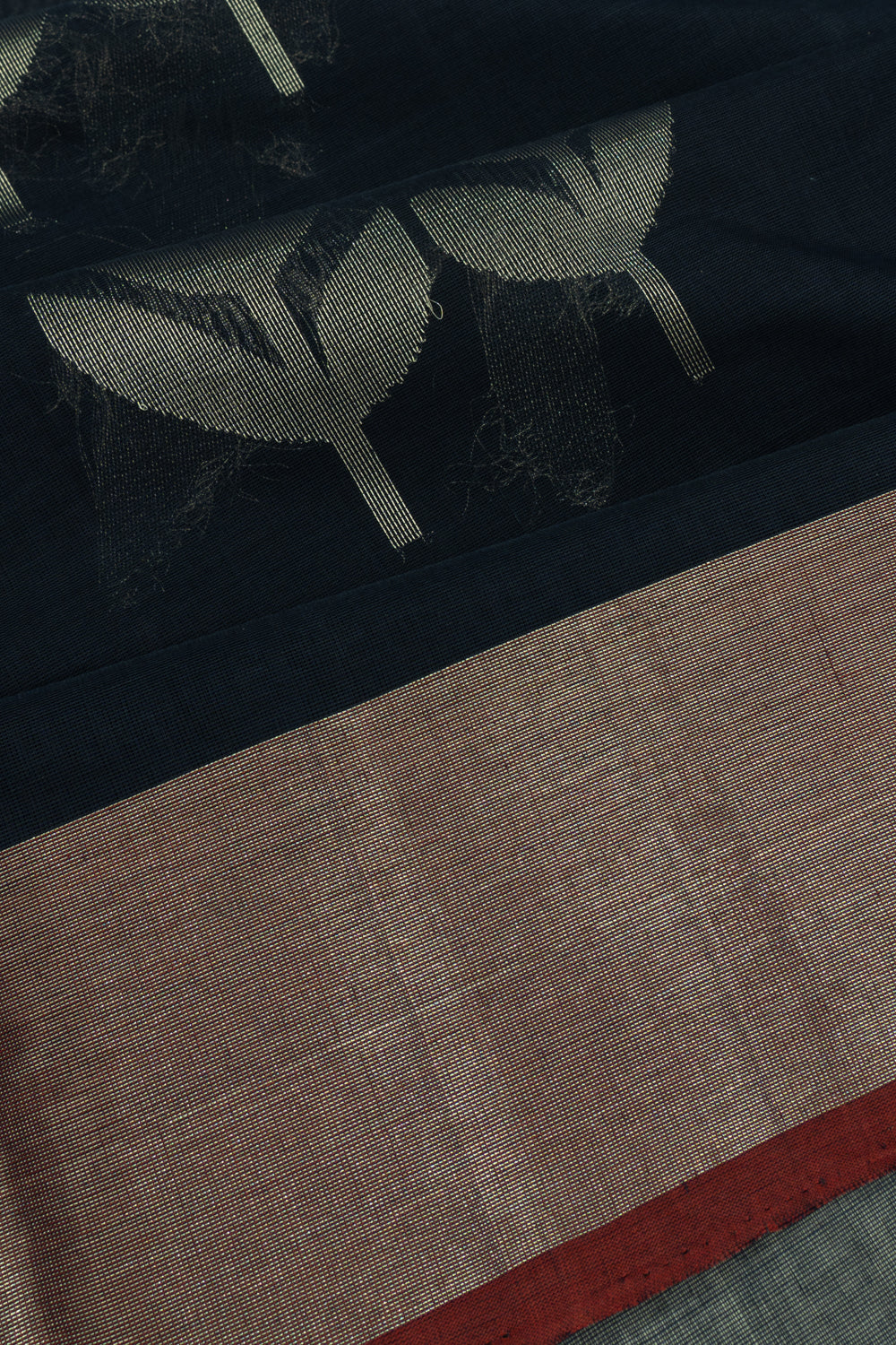 Chettinad Cotton Butta Dark Blue Saree