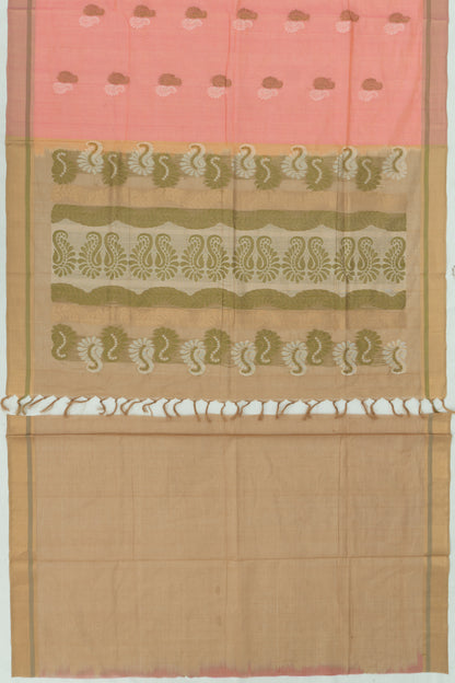 Chettinad Cotton Butta Dual Tone Pink And Orange Saree