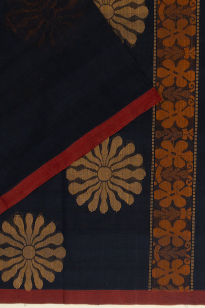 Chettinad Cotton Butta Dark Blue Saree