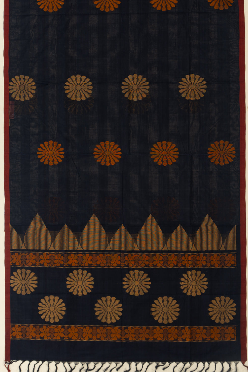 Chettinad Cotton Butta Dark Blue Saree