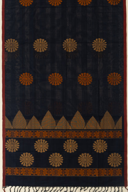 Chettinad Cotton Butta Dark Blue Saree