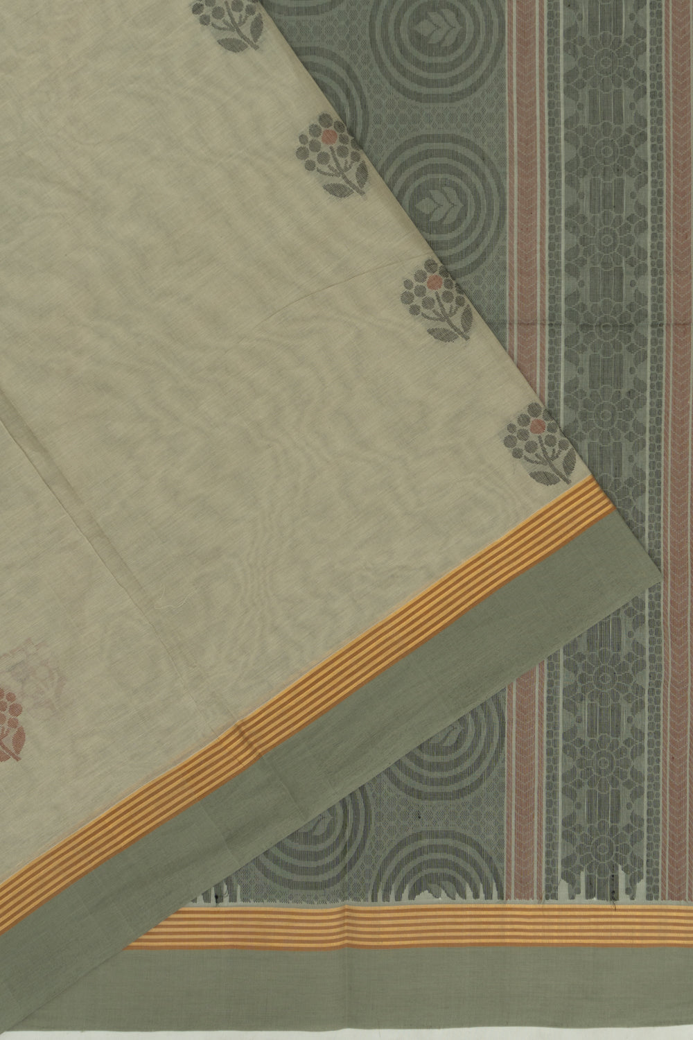 Chettinad Cotton Butta Pastel Grey Saree