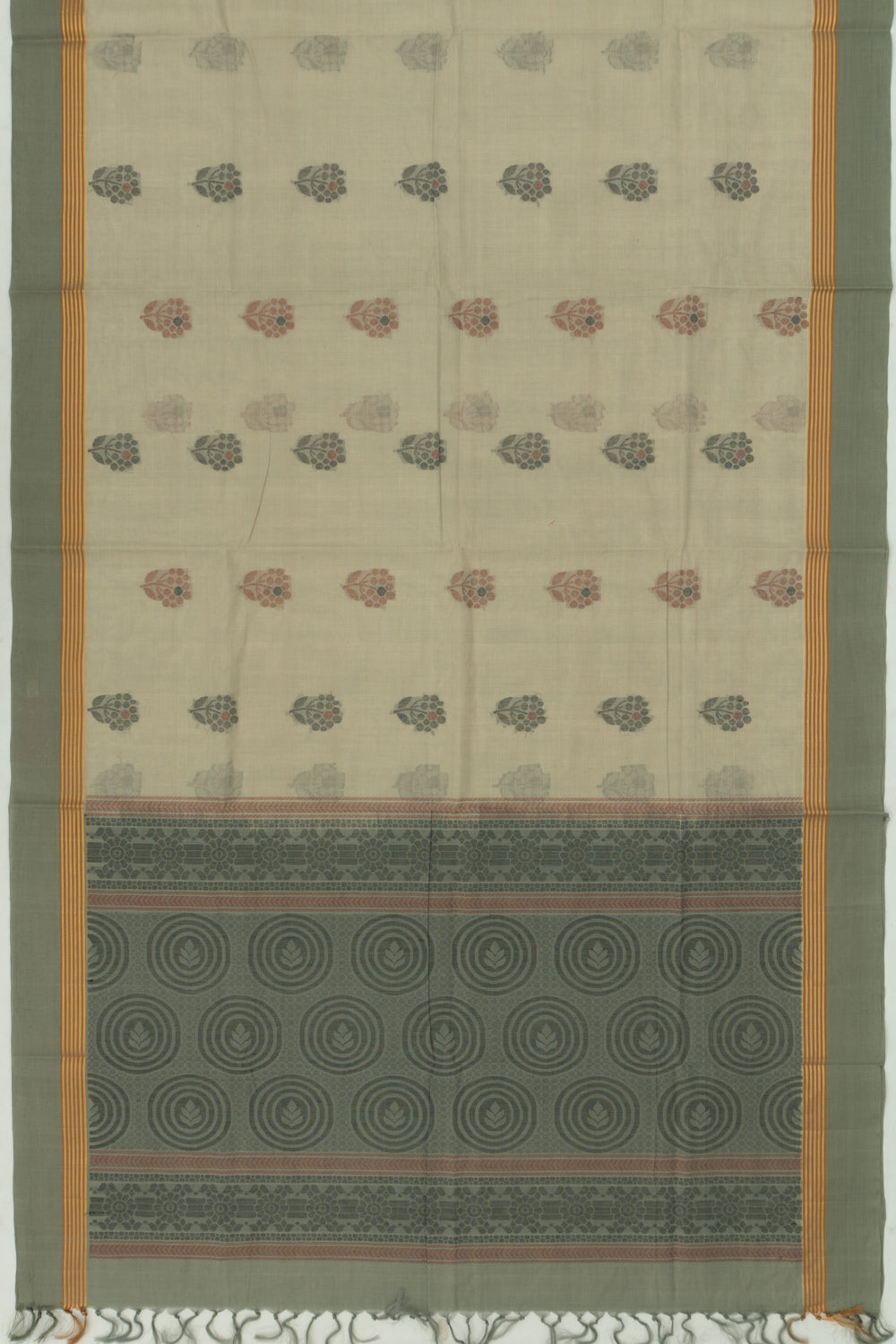 Chettinad Cotton Butta Pastel Grey Saree