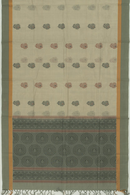 Chettinad Cotton Butta Pastel Grey Saree