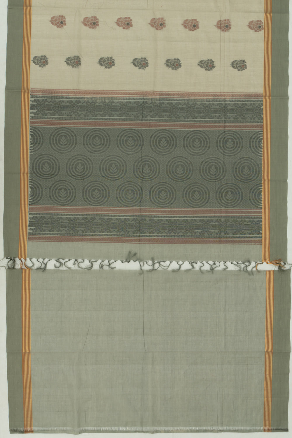 Chettinad Cotton Butta Pastel Grey Saree