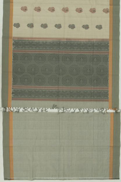 Chettinad Cotton Butta Pastel Grey Saree
