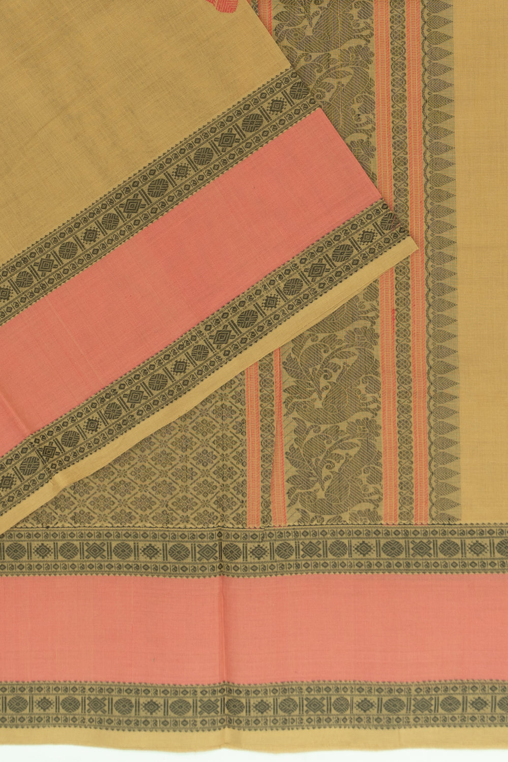 Chettinad Cotton Butta Cream Saree