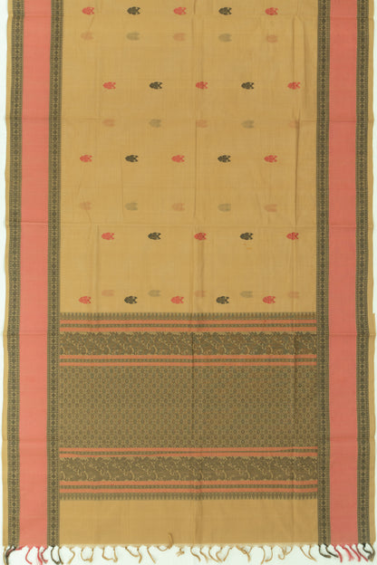 Chettinad Cotton Butta Cream Saree
