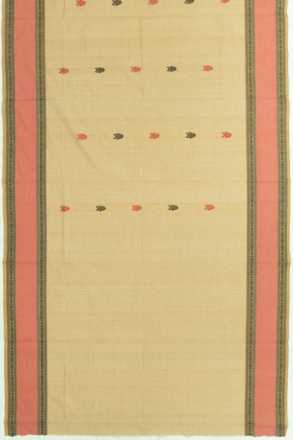 Chettinad Cotton Butta Cream Saree