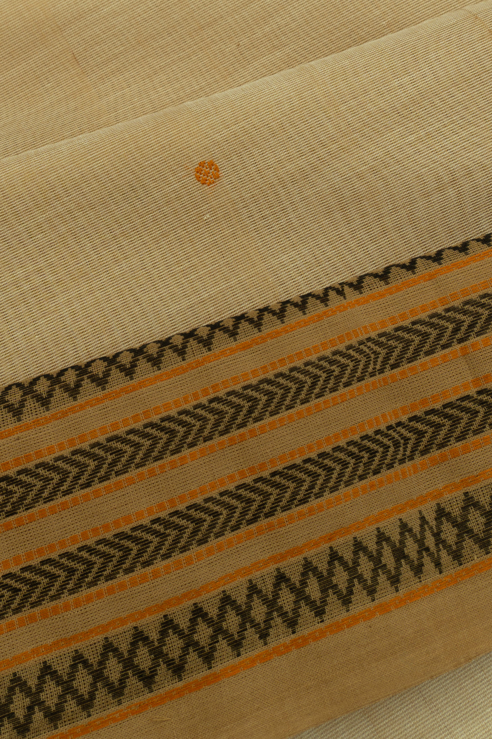 Chettinad Cotton Butta Cream Saree