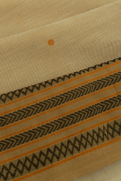 Chettinad Cotton Butta Cream Saree