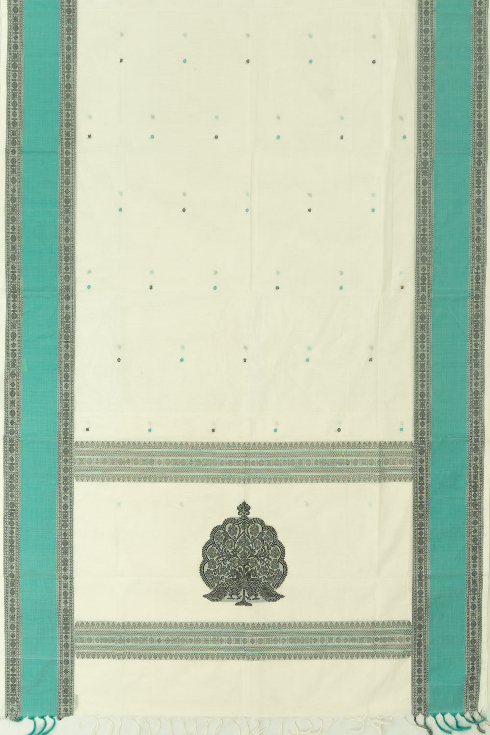 Chettinad Cotton Butta White Saree